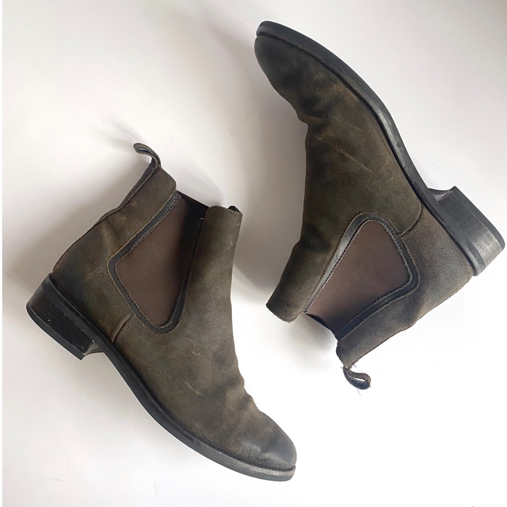 Thursday Boot Co. Duchess Suede Ankle Booties Women's Size 9 Dark Olive